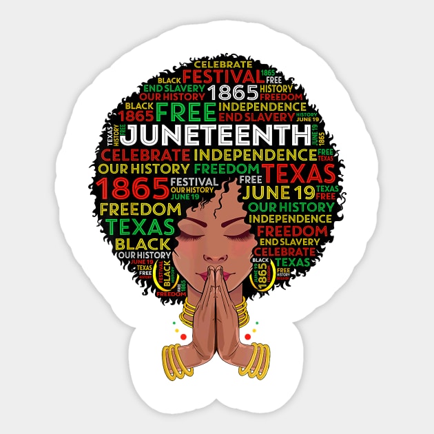 Juneteenth Melanin Black Women Girl Natural Hair Afro Queen Sticker by Madridek Deleosw